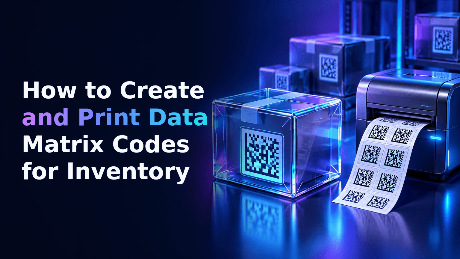 High-density Data Matrix codes printed on product inventory labels