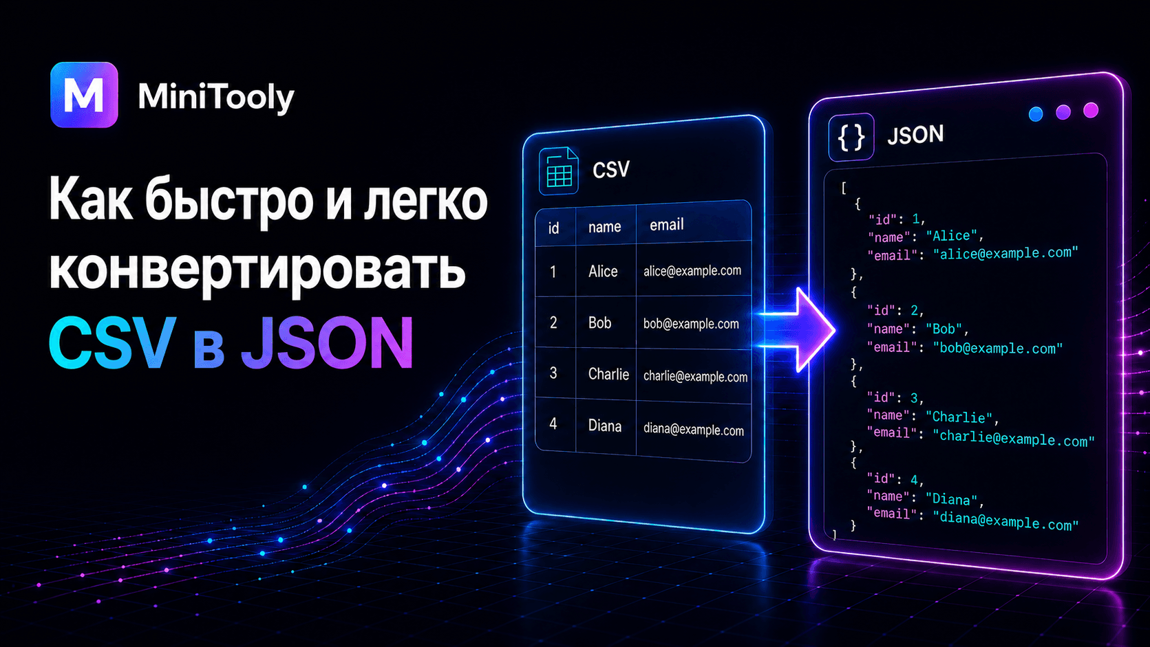 Иллюстрация преобразования данных CSV в JSON